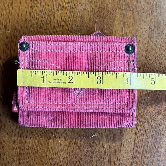 Vintage Levis Corduroy Wallet Trifold Red Tab Snap Indie Skater Grunge Retro - Picture 11 of 11